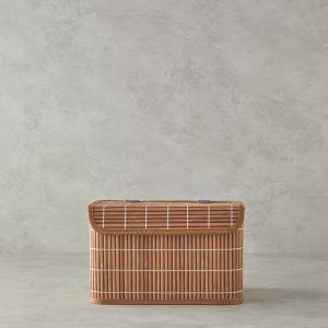 Hardwood Bamboo Storage Box 28X20X18 cm Brown  Деревянный бамбуковый контейнер для хранения 28x20x18 см