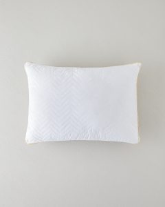 000000010032854001_1 Подушка Air Plus из микрофибры, белая – золотая