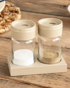 Набор из двух стаканов Greta для солонки и перечницы, темно-бежевый