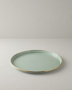 Круглый эмалированный поднос Isidora 31 см, светло-мятный