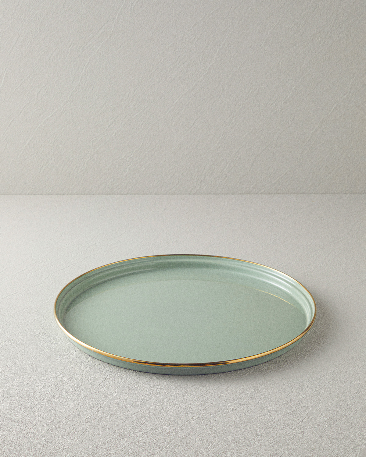 000000010040081001_1 Круглый эмалированный поднос Isidora 31 см, светло-мятный