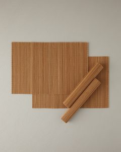 Бамбуковый коврик для стола, 4 шт., 30x45 см, цвет медовый