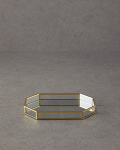 Стеклянный декоративный поднос Deluxe, золотой