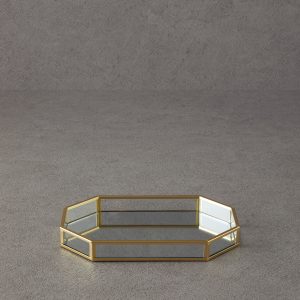 Стеклянный декоративный поднос Deluxe, золотой