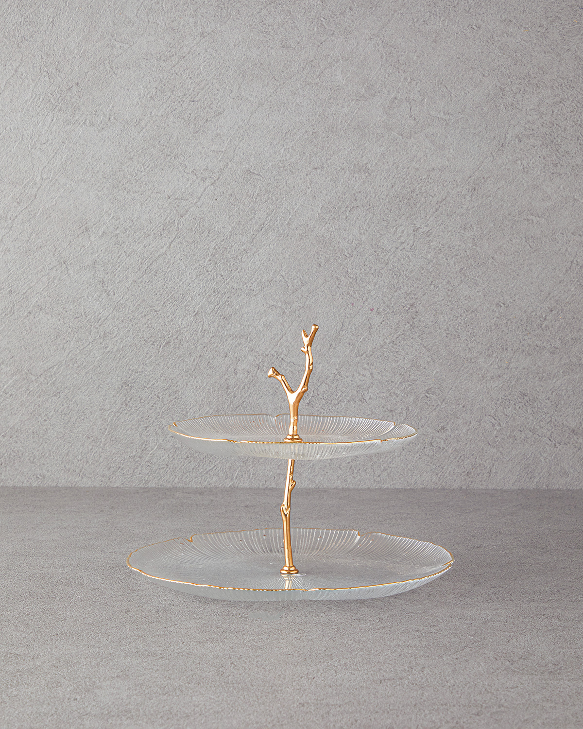 Siana Glass Cookie Stand 21+28 cm Gold