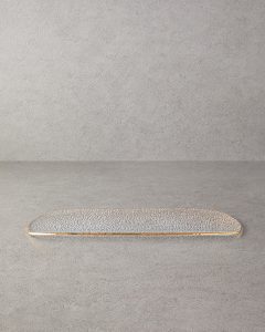 Прямоугольная стеклянная тарелка Myla 47×17 см, золотая