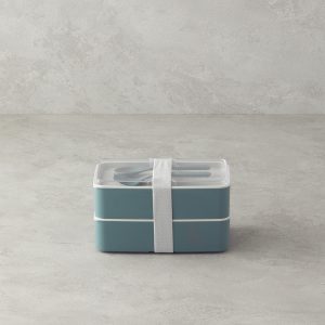 Mezaluna Plastic 2-Tier Lunch Box 720 ml +720 ml Green