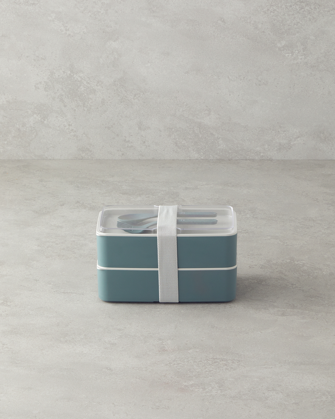 Mezaluna Plastic 2-Tier Lunch Box 720 ml +720 ml Green