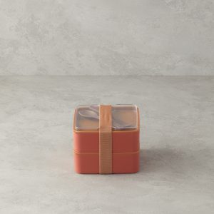 Mezaluna Plastic 2-Tier Lunch Box 710 ml+710 ml Orange