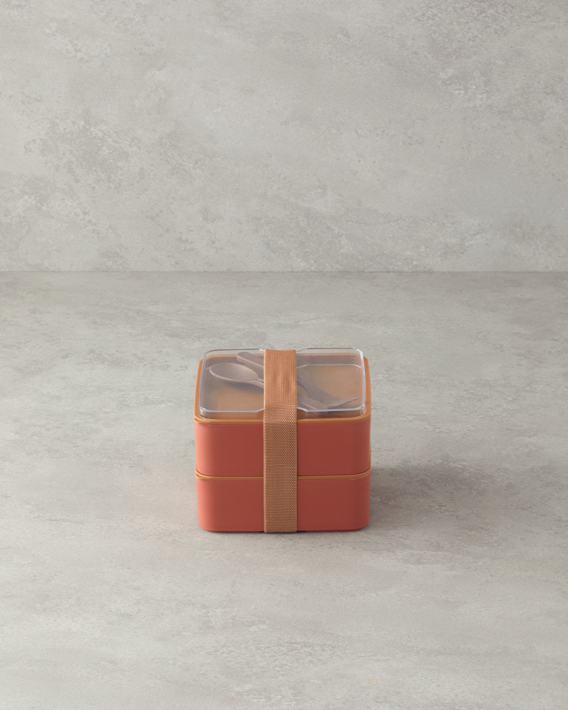 000000010043998002_1 Mezaluna Plastic 2-Tier Lunch Box 710 ml+710 ml Orange