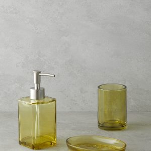 Braid 3 Pcs set Bath Set Oil Green    Набор для ванной Braid из 3 предметов, цвет: масляно-зелёный