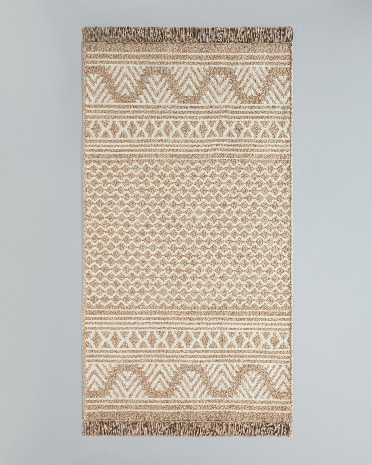 Welle Woven Rug 80x150 cm Light Cream - Brown