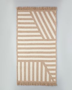 000000010045191001_1 Ковёр Linear Woven 80x150 см, светло-кремовый — коричневый