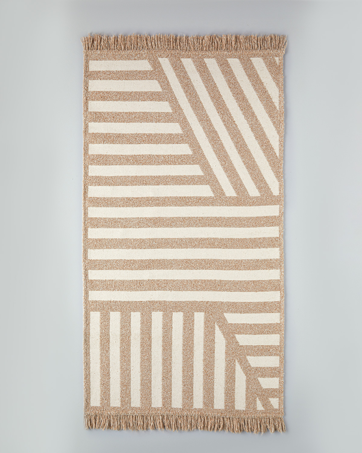 Linear Woven Rug 80x150 cm Light Cream - Brown