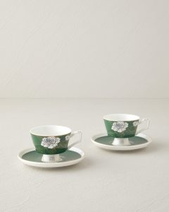 Набор кофейных чашек Evelina New Bone China, темно-зеленый