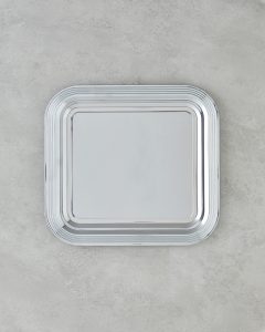 Поднос из светящегося металла 35x32,5 см, серебристый