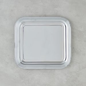 Поднос из светящегося металла 35x32,5 см, серебристый