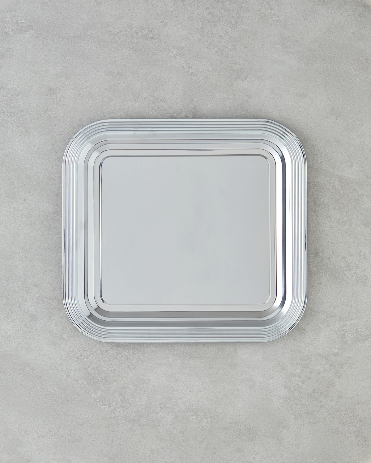 000000010046247001_1 Поднос из светящегося металла 35x32,5 см, серебристый
