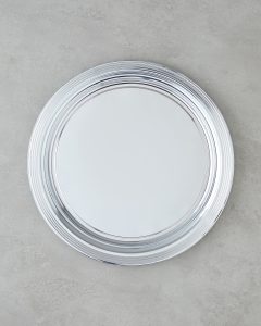 Поднос из светящегося металла, 35 см, серебристый