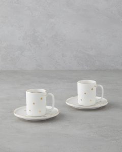 Набор из 4 кофейных чашек Talisman Star Bone из фарфора