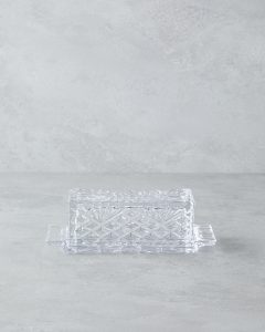 Масленка Космическая стеклянная 21x8x7 см, прозрачная