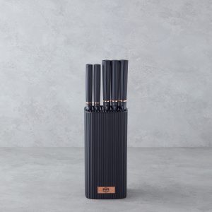 Chef Cut Stainless Steel 6 Pieces Knife Set 11x11x22 cm Black