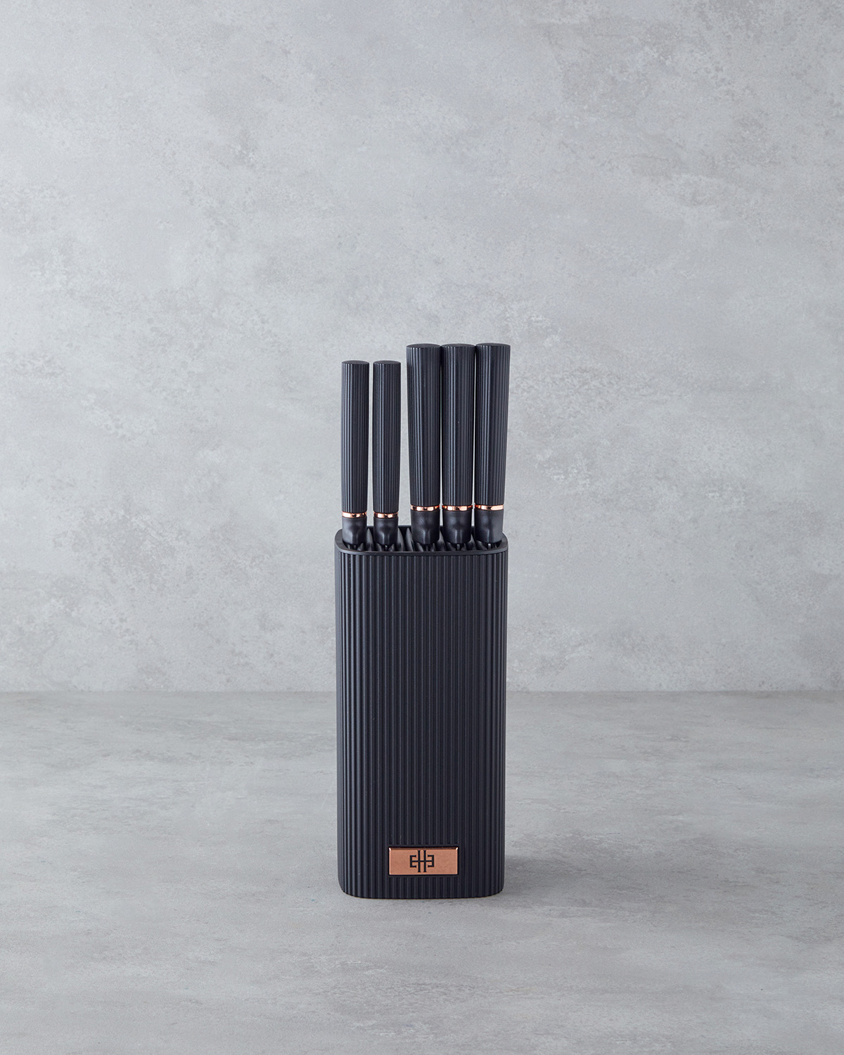 Chef Cut Stainless Steel 6 Pieces Knife Set 11x11x22 cm Black