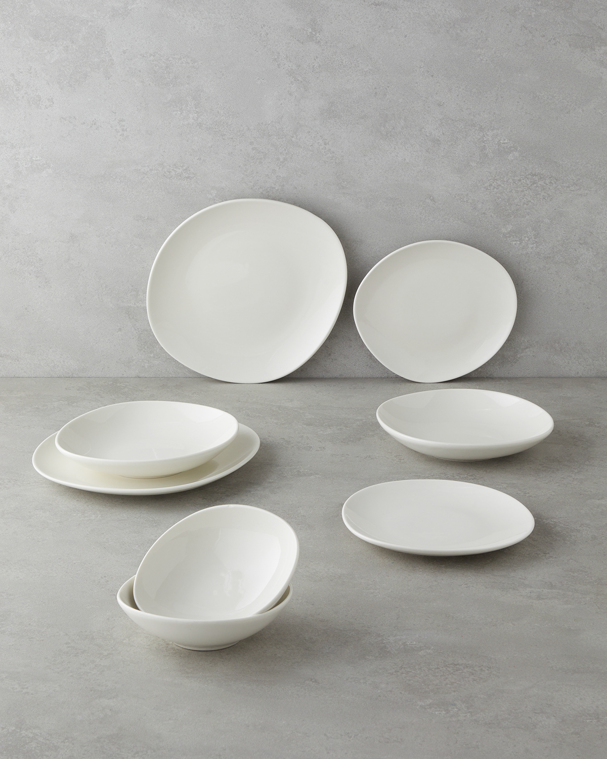 000000010047986001_1 Shape Porcelain Table Set 8 Pieces, 2 Servings White Фарфоровый сервиз Shape из 8 предметов на 2 персоны, белый