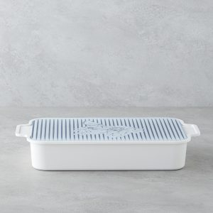 Artistic Garden Melamine 6 pcs Breakfast Container 39x21 cm White - Navy Blue   Набор для завтрака Artistic Garden из 6 предметов, меламин, 39 x 21 см, белый - тёмно-синий