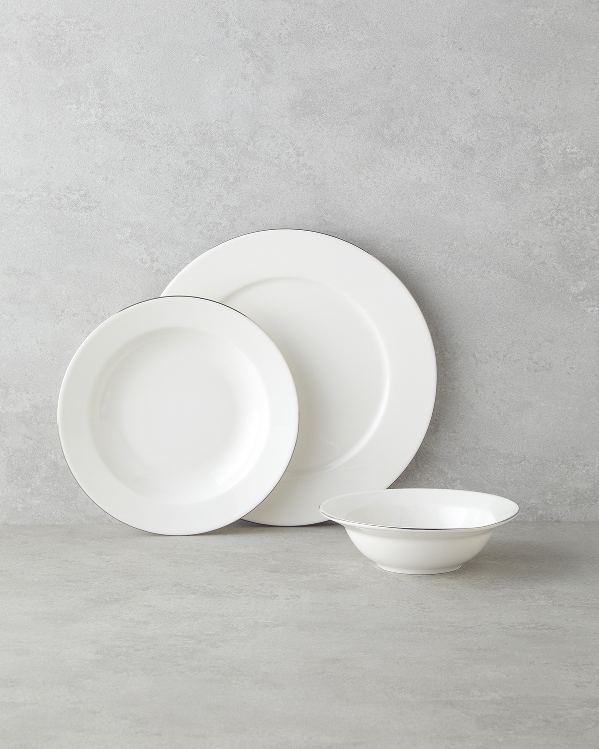 Parma Porcelain Table Set 12 Pieces, 4 Servings Silver    Сервиз столовый пармский фарфоровый 12 предметов на 4 персоны