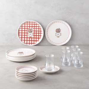 Clara Ceramic Cake Set 18 Pieces, 6 Servings Colored     Керамический набор для торта Clara из 18 предметов на 6 персон, разноцветный