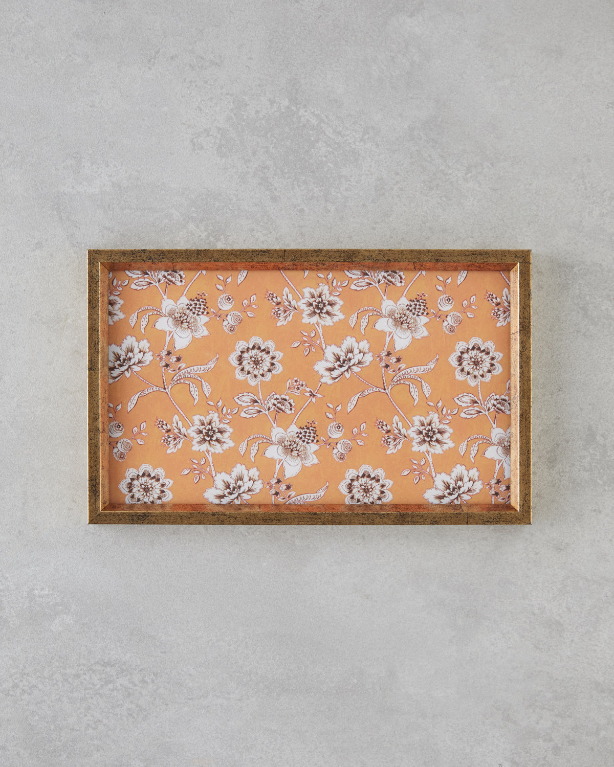 Pine Rose Decorative Tray 16x26 cm Orange