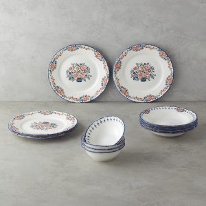 Pixel Porcelain Table Set 12 Pieces, 4 Servings Colored