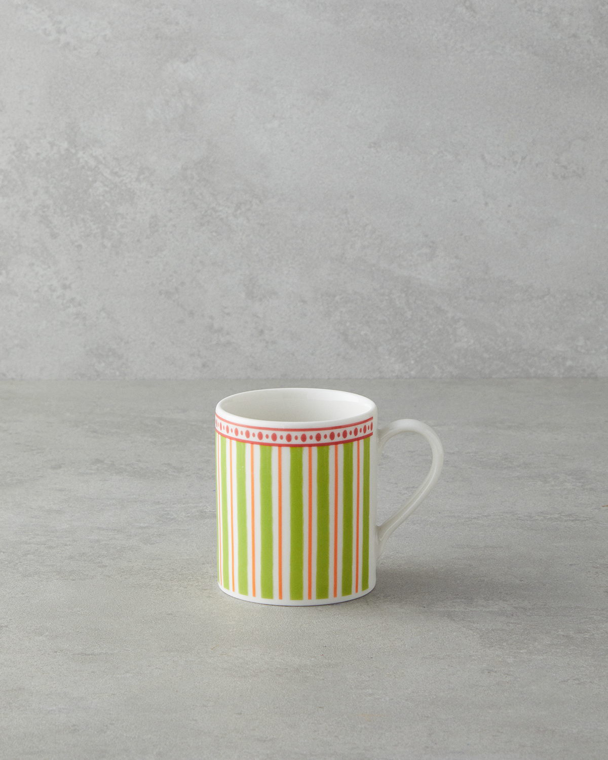 Elora Bone Porcelain Mug 290 ml Green - Orange-Pink    Кружка из костяного фарфора Elora, 290 мл, зелёно-оранжево-розовая