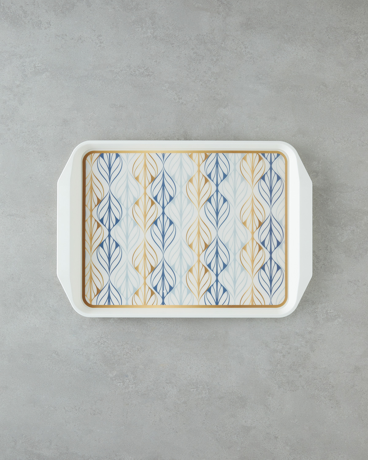 Golden Harmony PP Anti-slip Tray 39x30 cm Navy Blue – Gold   Поднос противоскользящий PP Golden Harmony 39x30 см