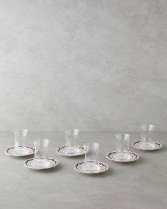 Фарфоровый чайный сервиз Alvina, цвет сине-розовый