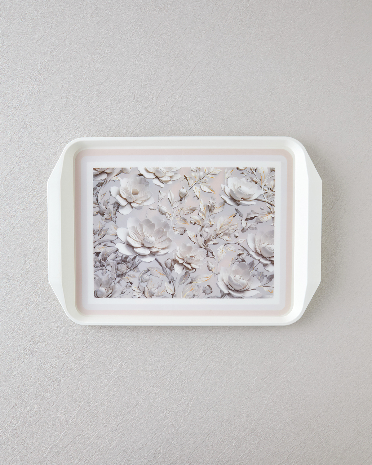 Blooming PP Anti-slip Tray 39x30 cm Cream