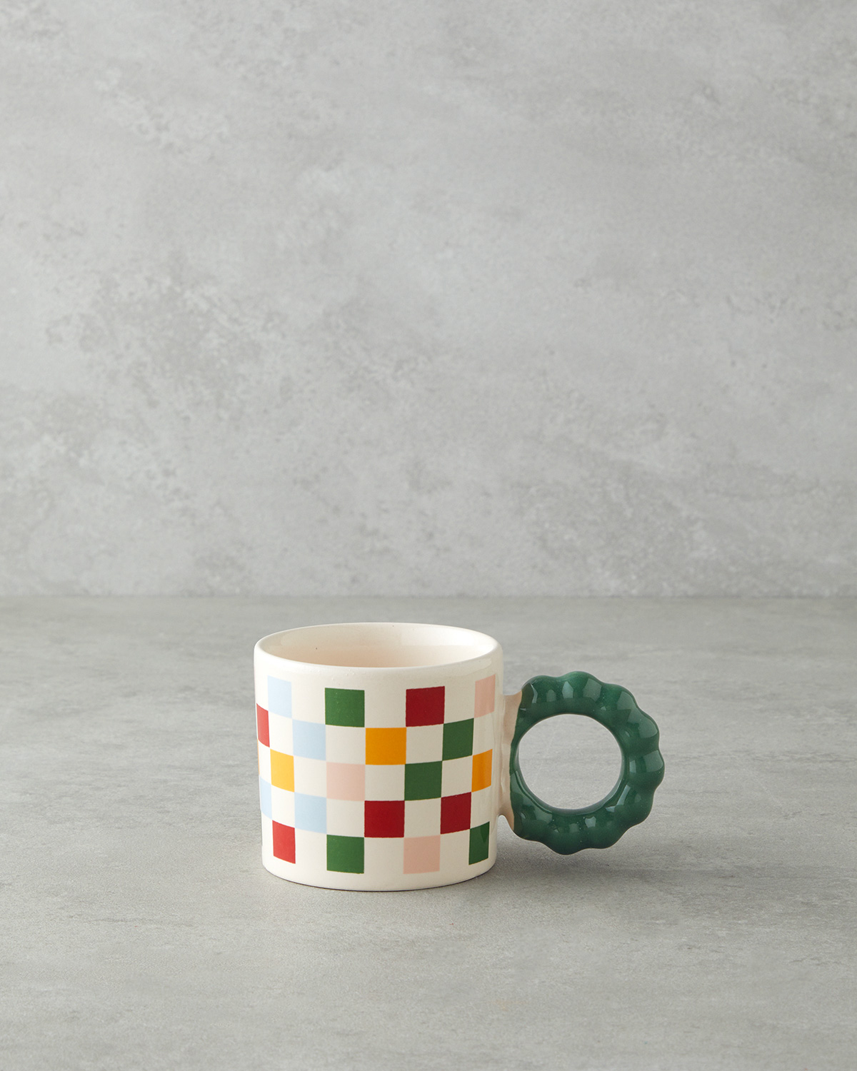 Checkerboard Ceramic Mug 260 ml Colored    Керамическая кружка с шахматным узором 260 мл, цветная