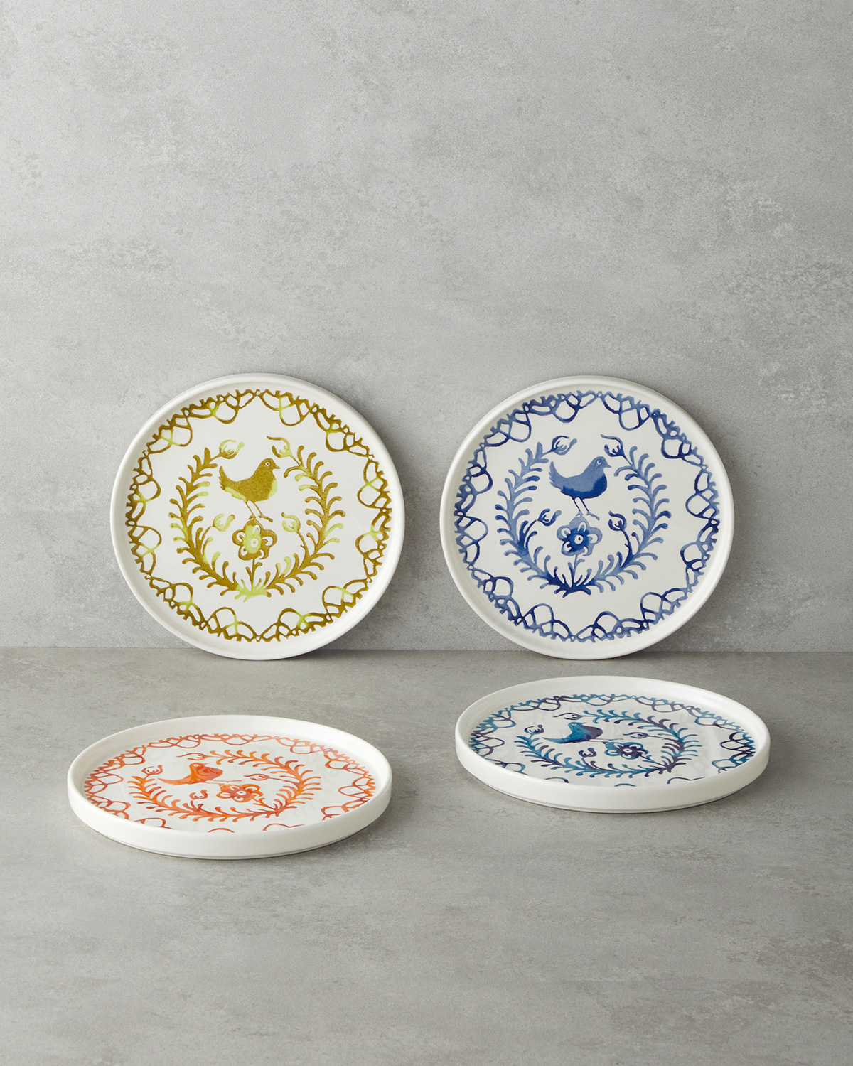 000000010049209001_1 Birdie Ceramic 4 Pcs Cake Plate 20 cm Colored Керамическая тарелка для торта Birdie на 4 части, 20 см, цветная