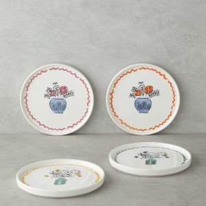 Floe Ceramic 4 Pcs Cake Plate 20 cm Colored    Керамическая тарелка для торта Floe на 4 части, 20 см, цветная
