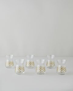 Набор из 6 стеклянных чашек для чая "Золотые листья" объемом 132 мл