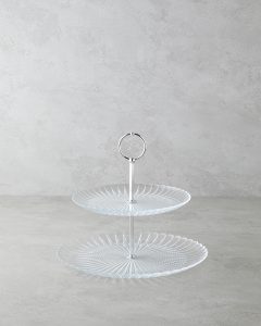 Стеклянный многоярусный сервиз Louise 21+28 см, прозрачный