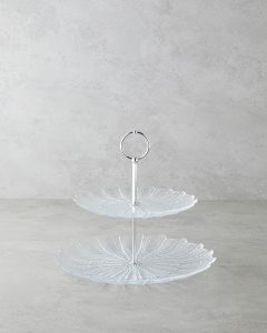 Сервиз многослойный стеклянный Luce 21+28 см прозрачный